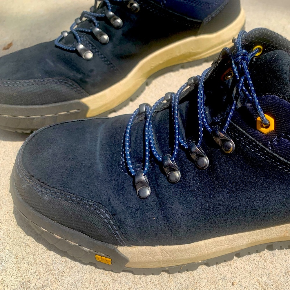 Caterpillar Blue Suede Steel Toe Shoes - Men’s - Size 9.5 - Skater Style - Rare